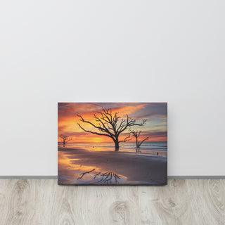 Sunrise & Trees At Edisto Island Coastal Landscape Photo Canvas Wall Art Print, 12" X 16"