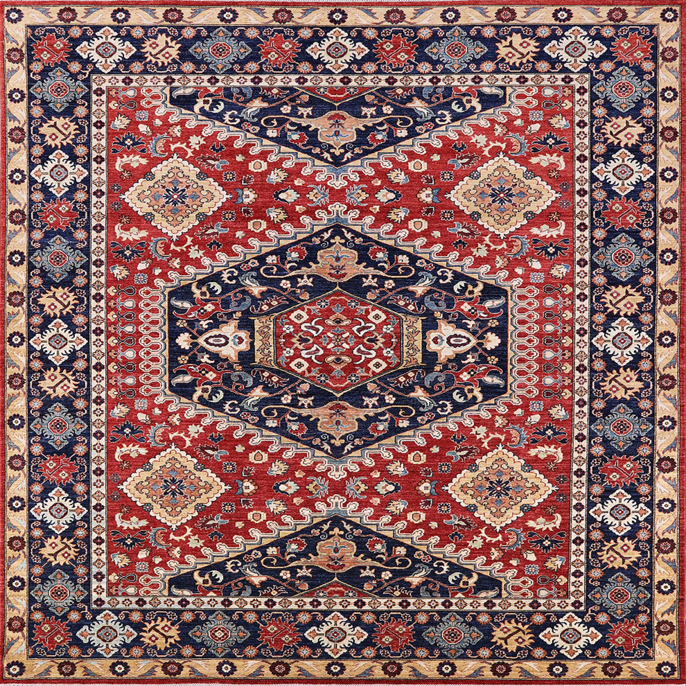 Ahgly Company Indoor Square Mid-Century Modern Area Rugs, 3' Square