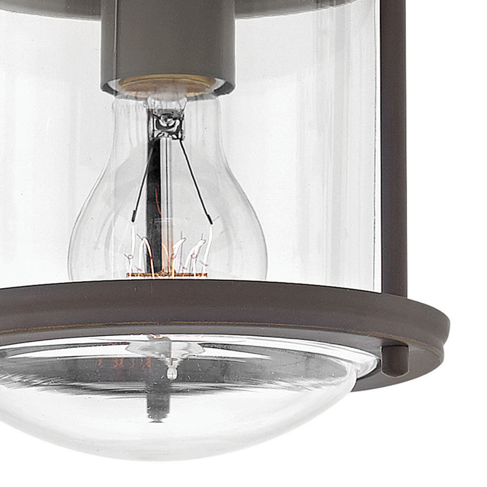 Hinkley Hadley Small Flush Mount, Oil Rubbed Bronze With Clear Glass