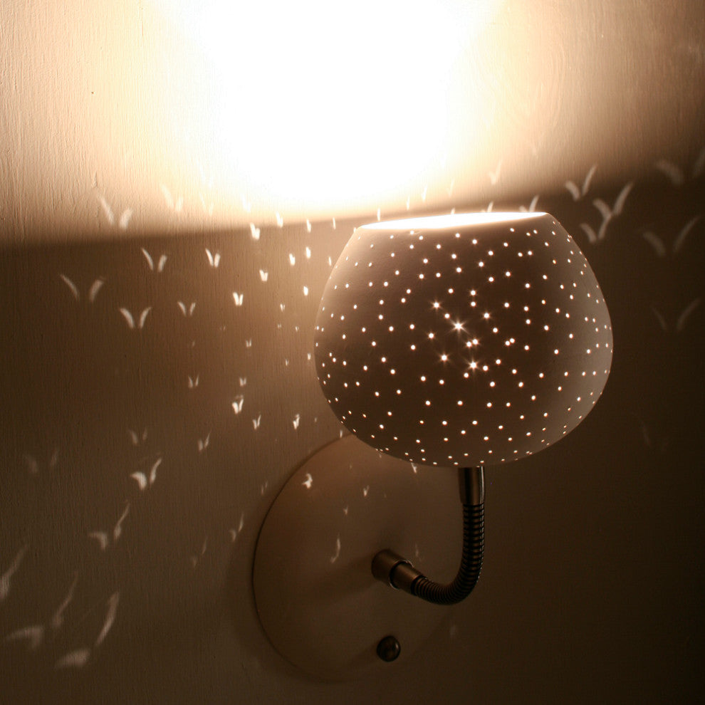 Claylight Sconce, Dot Pattern, Touch Dimmer - Xenon Bulb