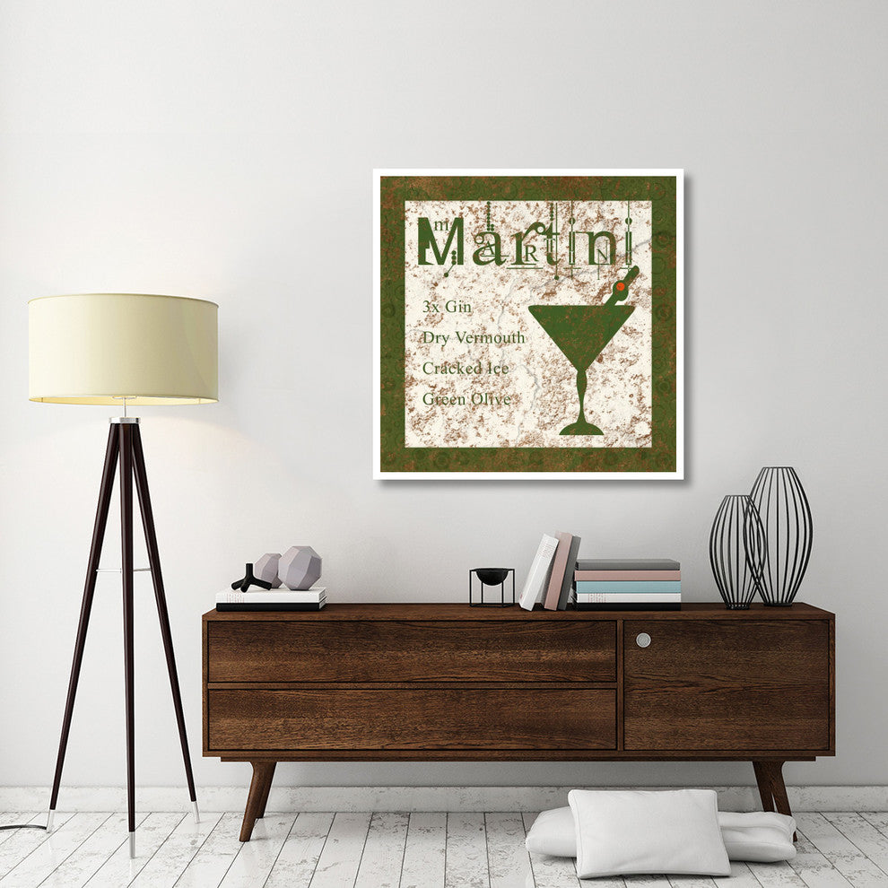 "Cocktail Recipes - Martini" Digital Paper Print by BG.Studio, 42"x42"