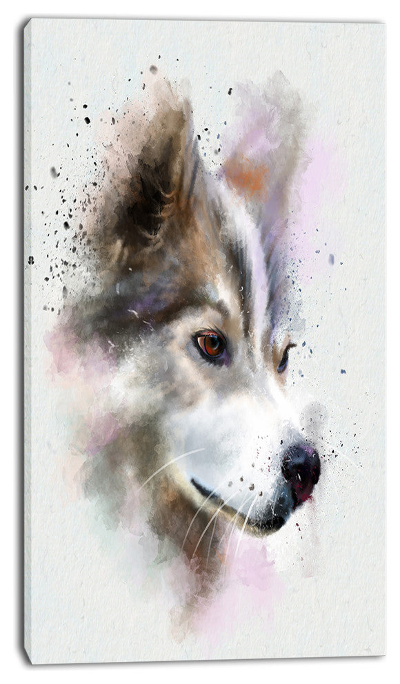 Cute Brown Dog Watercolor, Oversized Animal Wall Art, 16"x32"