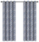 Jacquard Scroll Drapery Curtain Panels, Blue, 50"x84", Set of 2
