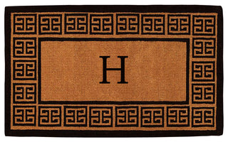 The Grecian Monogram Doormat, Extra-Thick 3'x6', Letter H