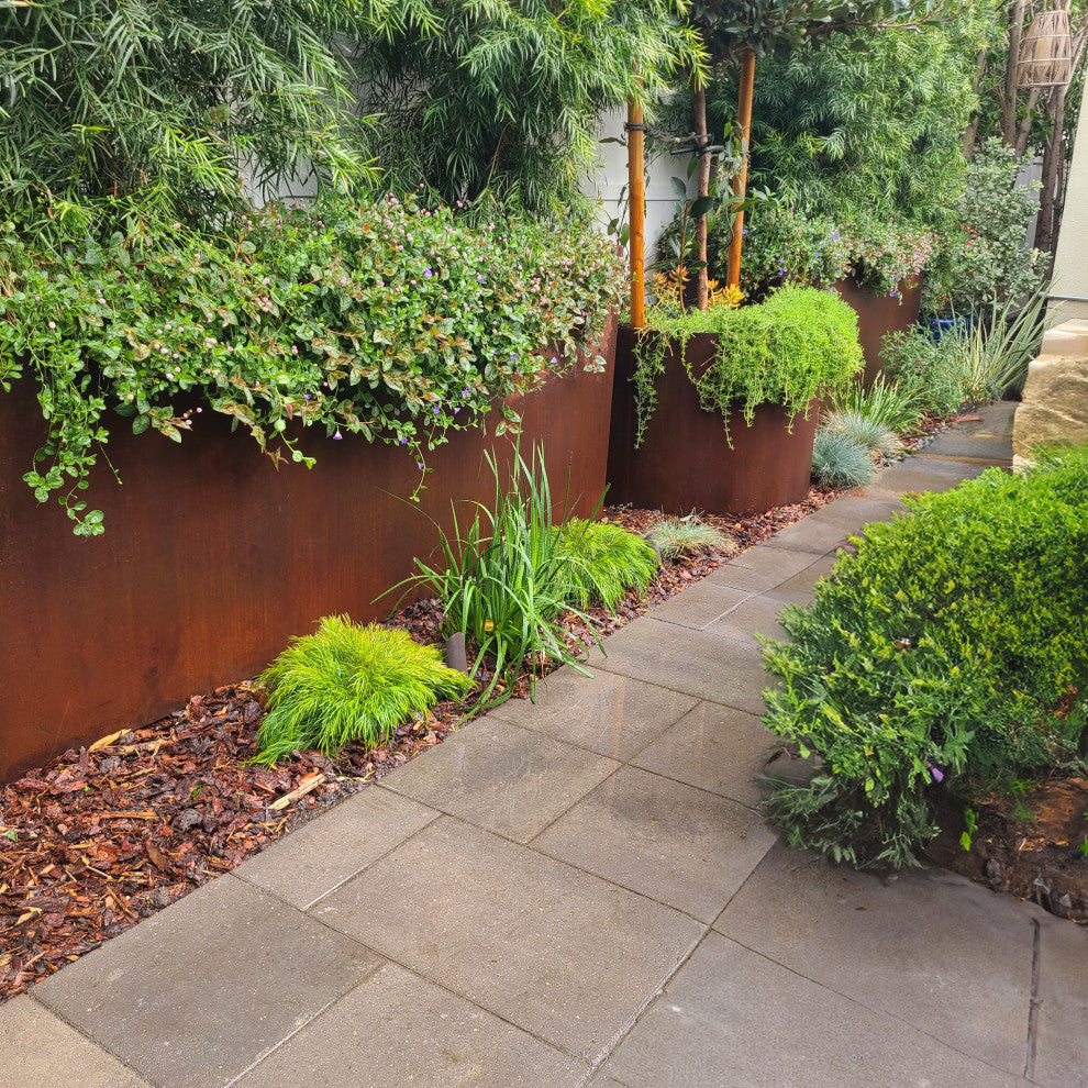 Corten Steel Planter, Rectangle - 46"lx16"wx16"h