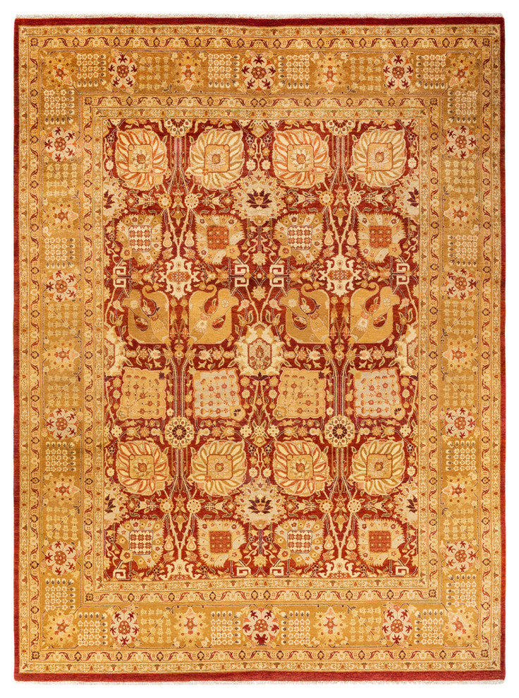 Eclectic, One-of-a-Kind Hand-Knotted Area Rug Orange, 8' 0" x 10' 9"
