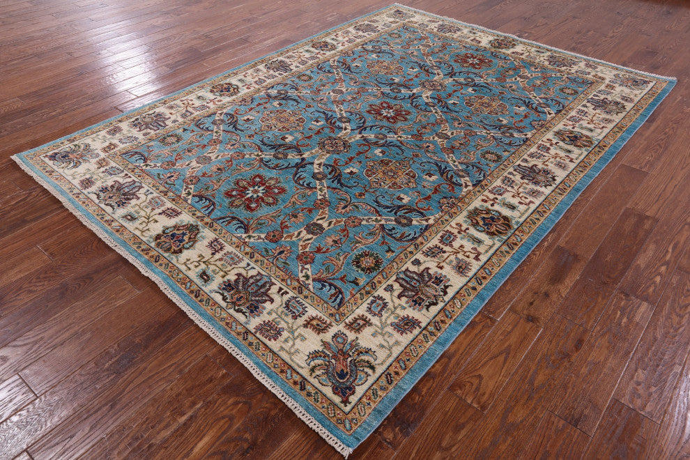 Handmade Persian Tabriz Wool Rug 7' 0" X 9' 8" Q8329