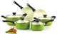 Cook N Home Nonstick Ceramic Coating 10-Piece Cookware Set, Green, NC-00358