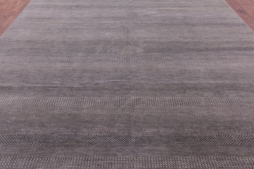 9' 0" X 12' 3" Gabbeh Savannah Grass Handmade Wool and Silk Rug Q6731