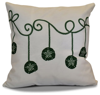 Decorative Holiday Pillow Geometric Print, Green, 16"x16"