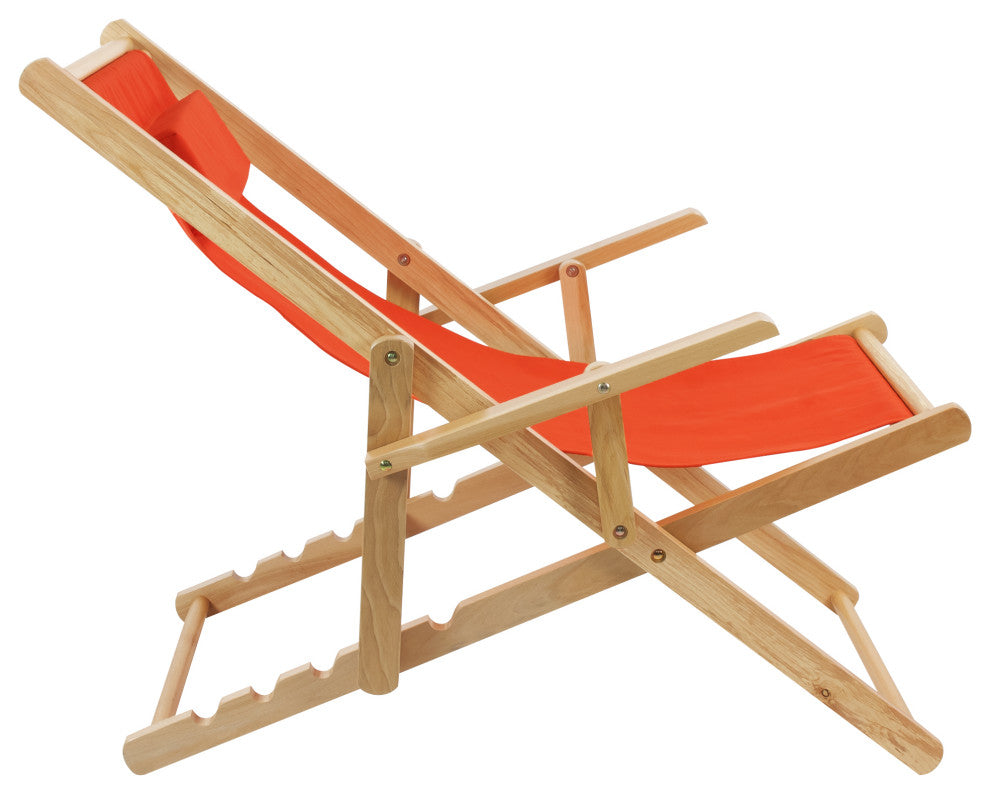 0Sling Chair Natural Frame-Orange Canvas