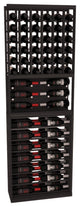 CellarVue Redwood Horizontal Wine Rack Combo, Black Stain