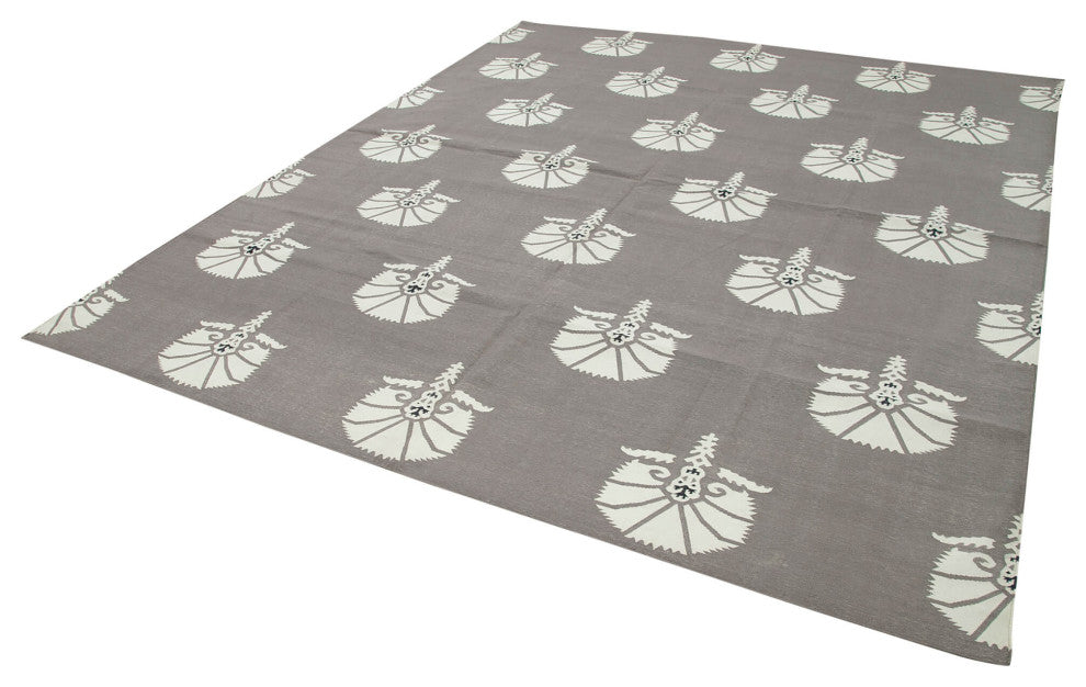 Rug N Carpet - Handmade Wool 8' 3'' x 9' 9'' Flatweave Dhurrie Kilim Rug