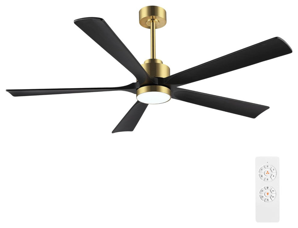 60 in LED Gold Ceiling Fan with Remote and Reversible DC Motor