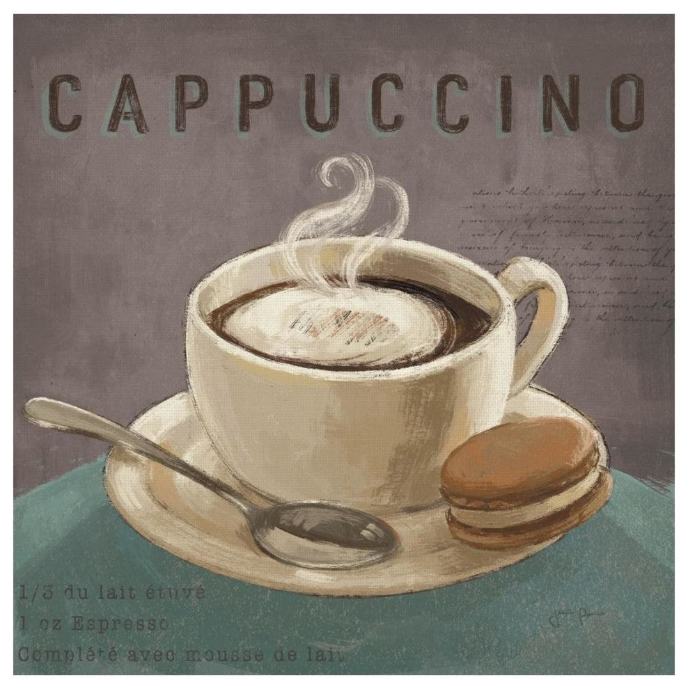 "Coffee and Co I Teal and Gray" Digital Paper Print by Janelle Penner, 26"x26"