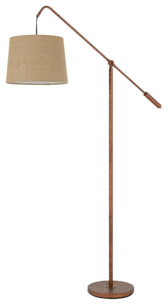 Benzara BM272212 68" Adjustable Arc Arm Metal Floor Lamp, Rustic Bronze