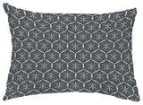 Tufted 14"x20" Abstract Decorative Outdoor Pillow, Black