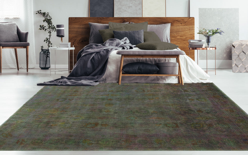 Vintage Distressed Overdyed Cumi Beige Rug