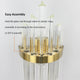 Modern Wall Sconces Glass Rod Vanity Light Bedside Lighting Set of 2, Brass