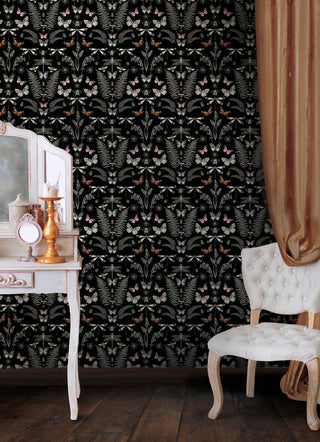 Hidden Treasures Black Peel and Stick Wallpaper