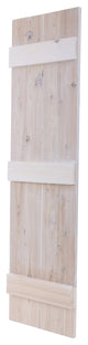 Traditional Board and Batten Exterior Shutters Pair, White Wash, 60