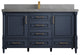 Aberdeen 60 Single Bathroom Vanity in Hale Navy Blue  2" Piatra Gray