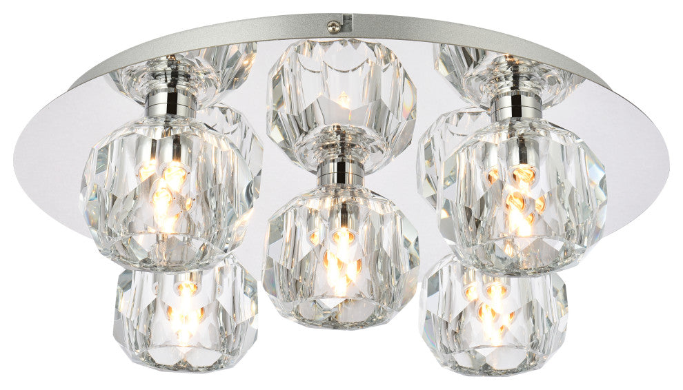 5 Light Ceiling Lamp, Chrome
