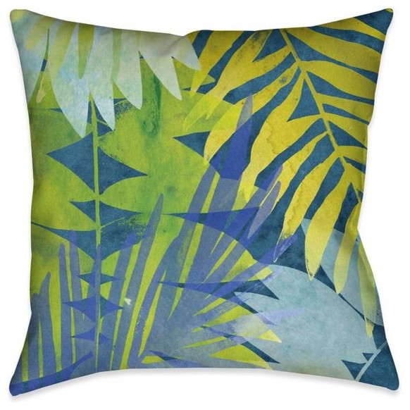 Brilliant Botanicals I Outdoor Decorative Pillow, 18"x18"