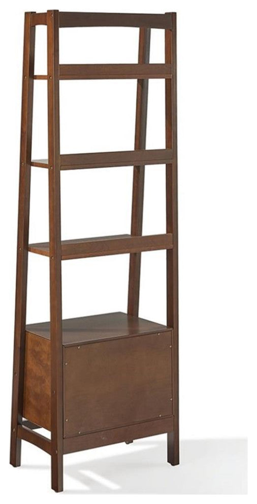 Crosley Furniture Landon Wood 4 Shelf Narrow Etagere Bookcase in Mahogany