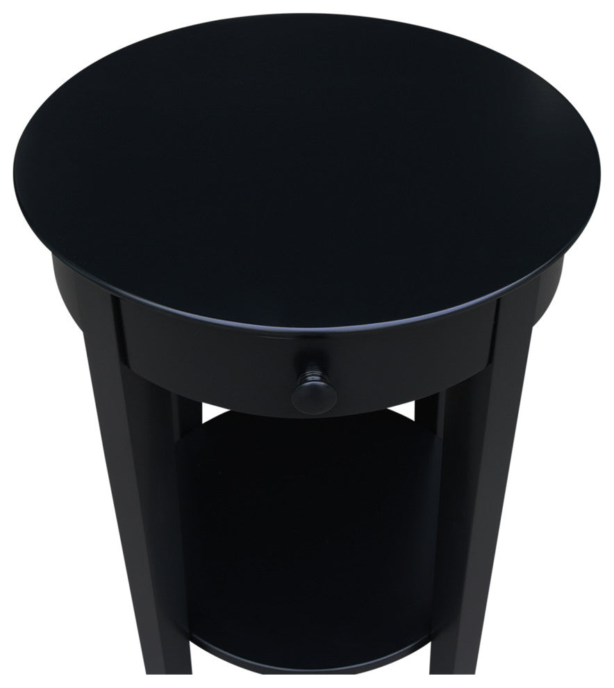 Phillips Accent Table with Drawer, Black