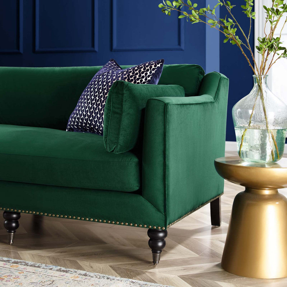 Sofa, Velvet, Green, Modern, Living Lounge Room Hotel Lobby Hospitality