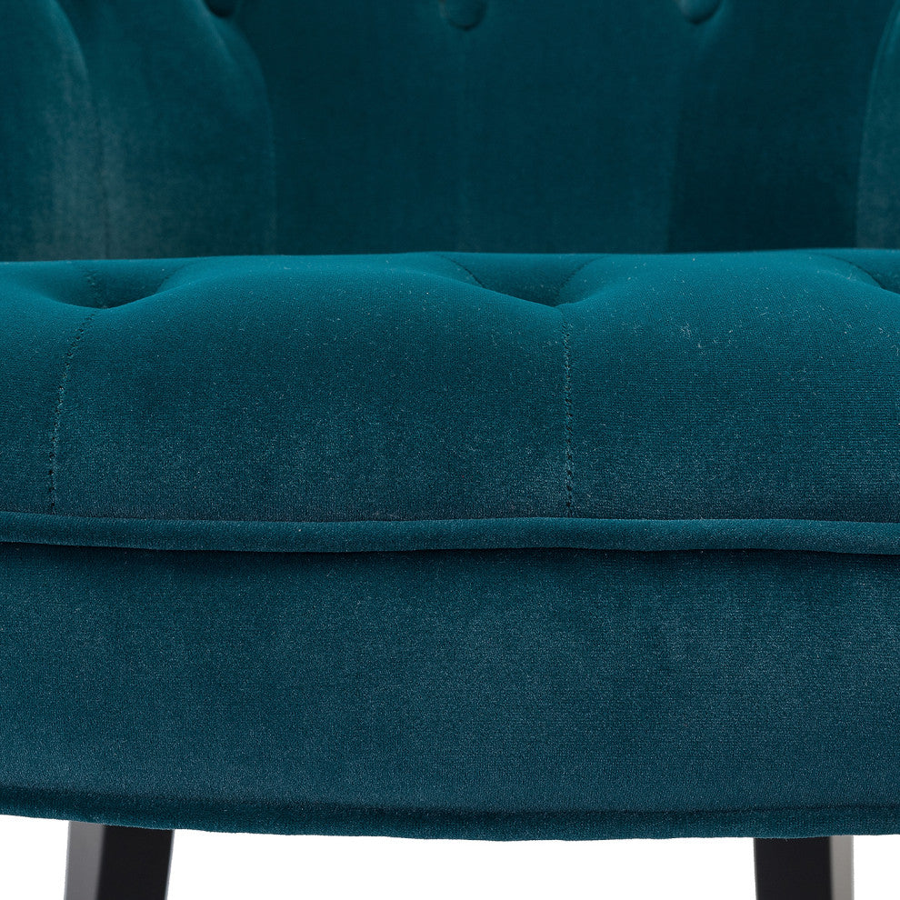 Jane Uphlostered Ottoman Accent Chair, Teal