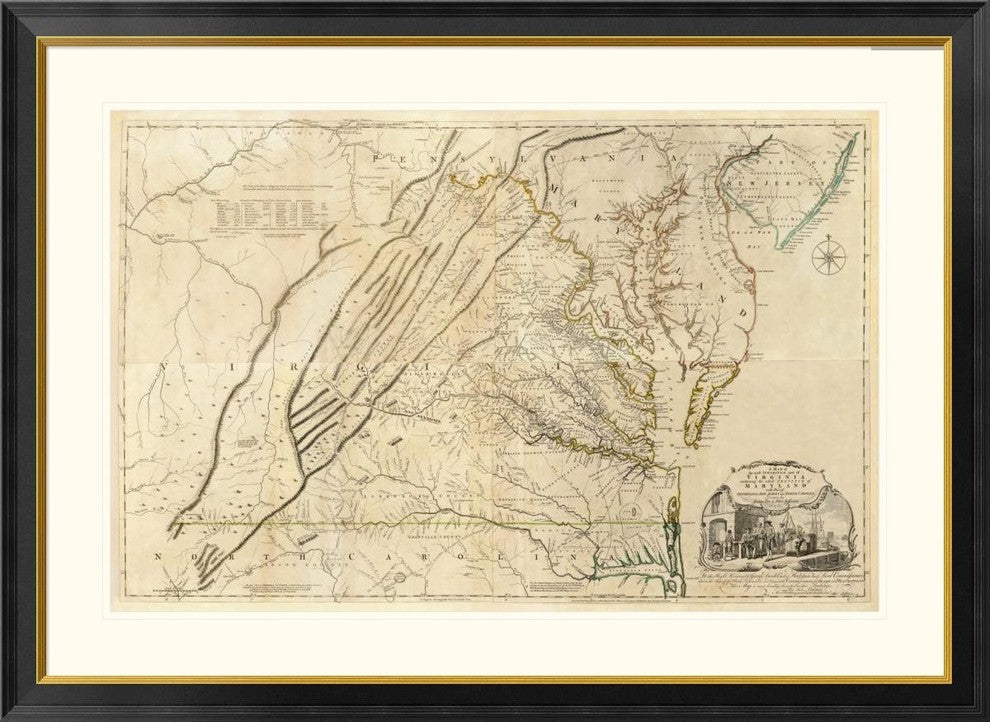 "Composite: Virginia, 1776" Framed Digital Print by Thomas Jefferys, 46x34"