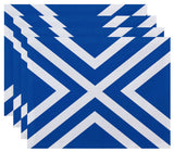 "x" Marks The Spot Stripes Print Placement, Azure, Set of 4