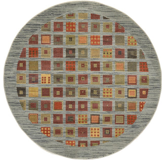 Unique Loom Blue Fars Manchester 6'x6' Round Rug