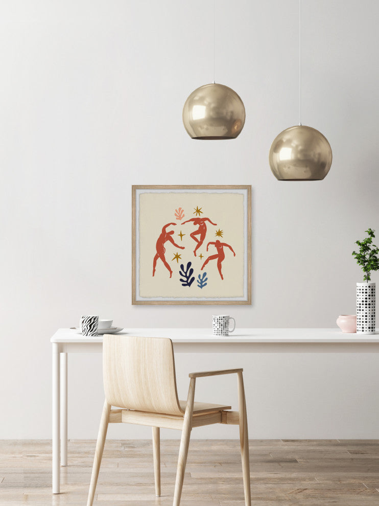 "Human and Plants Interact" Framed Painting Print, 24x24