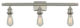 3-Light Dimmable LED Bare Bulb 26" Bath Fixture, Brushed Satin Nickel