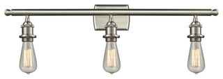 3-Light Dimmable LED Bare Bulb 26" Bath Fixture, Brushed Satin Nickel