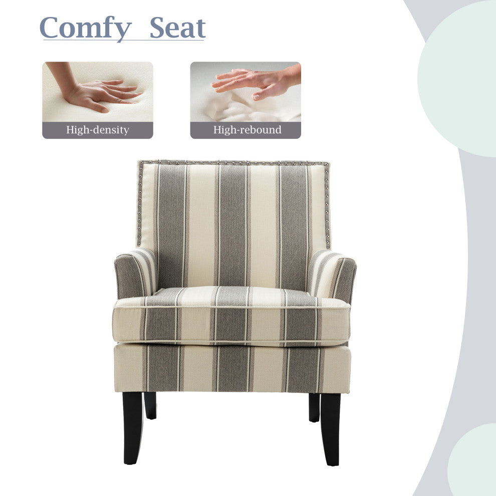 Herrera Classic Armchair With Pattern, Gray