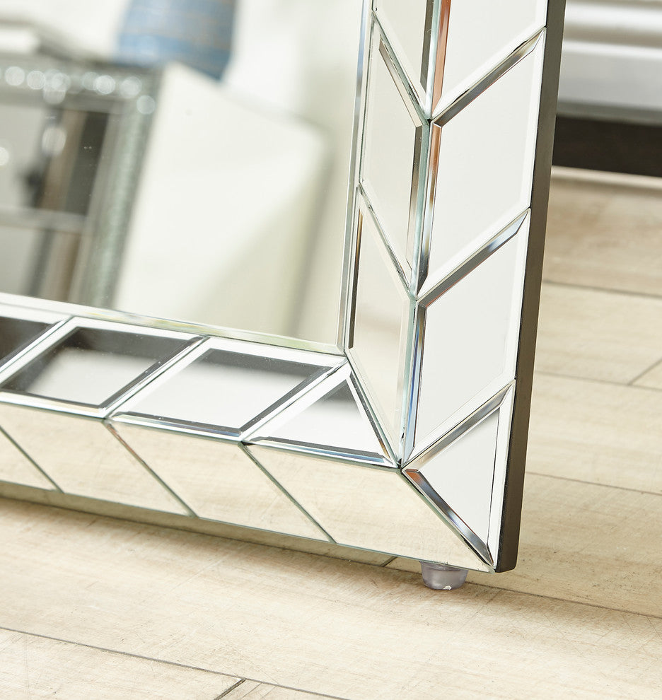 Sparkle 63" Contemporary Standing Full Length Mirror, Clear