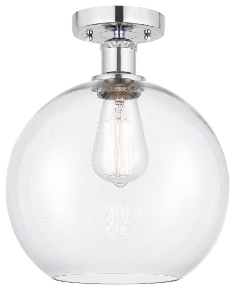 Innovations 616-1F-PC-G122-10 1 Light Semi-Flush Mount, Polished Chrome