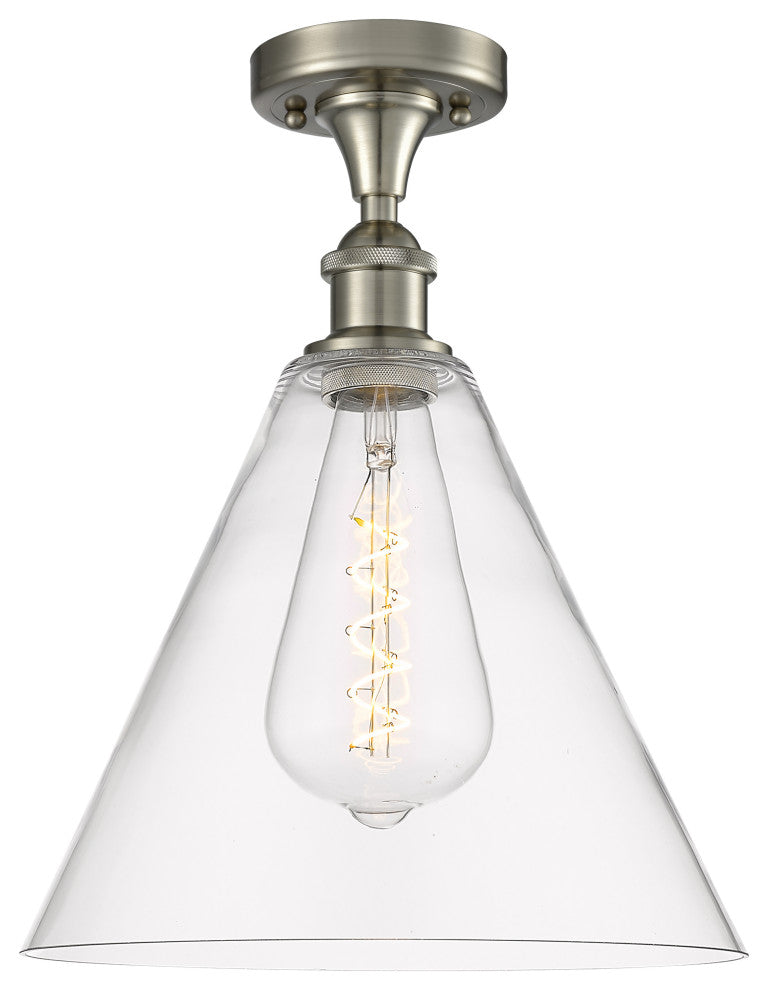 Innovations 516-1C-SN-GBC-122 1 Light Semi-Flush Mount, Brushed Satin Nickel
