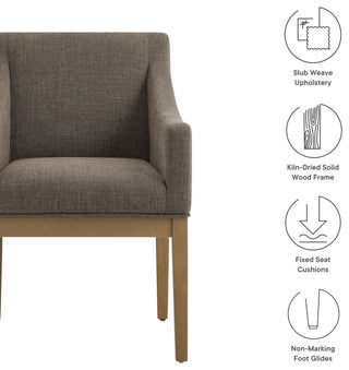Alton Fabric Upholstered Dining Armchair, Mocha Natural