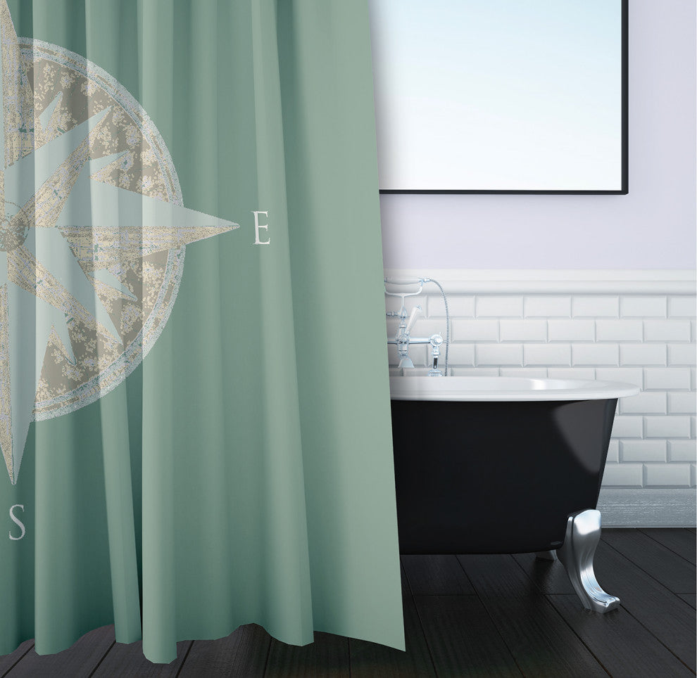 Compass Sage 70" w x 73" h Shower Curtain