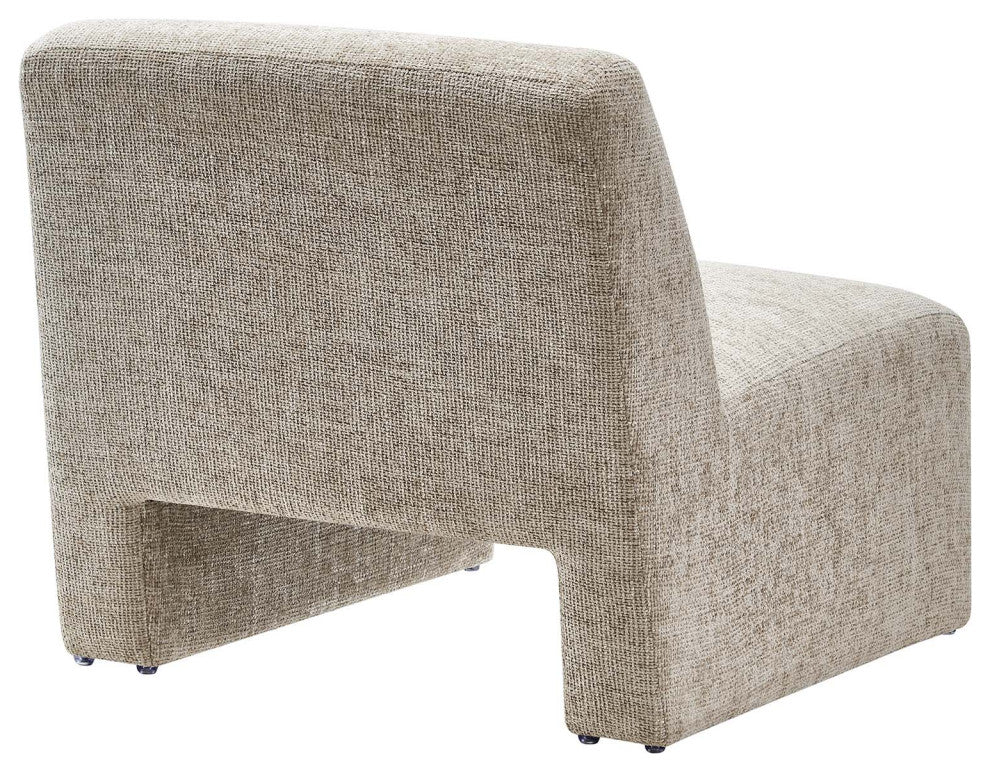 Amita Chenille Upholstered Accent Chair - Khaki