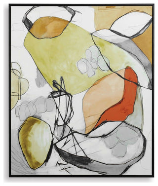 Uttermost 32389 Charcoal Improvision 60" x 50" Framed Abstract - Multicolored