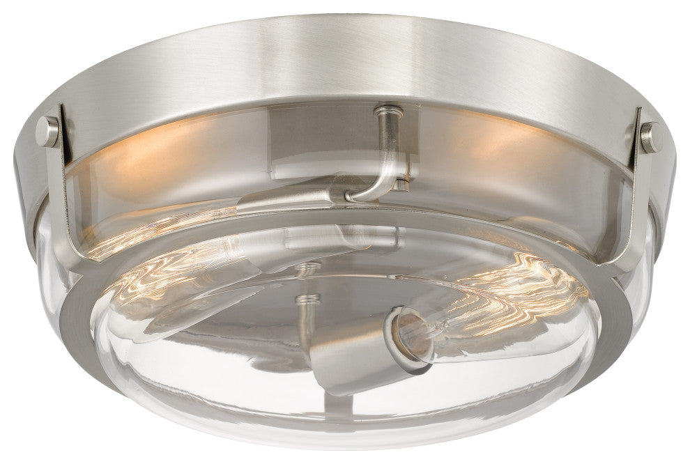 Martin 2-Light Brushed Nickel Finish Flush Mount 13"x13"x4.25"