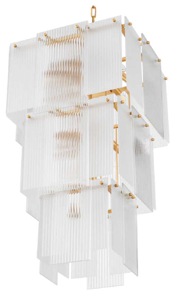 Frosted Glass Tiered Chandelier, Eichholtz Giardano
