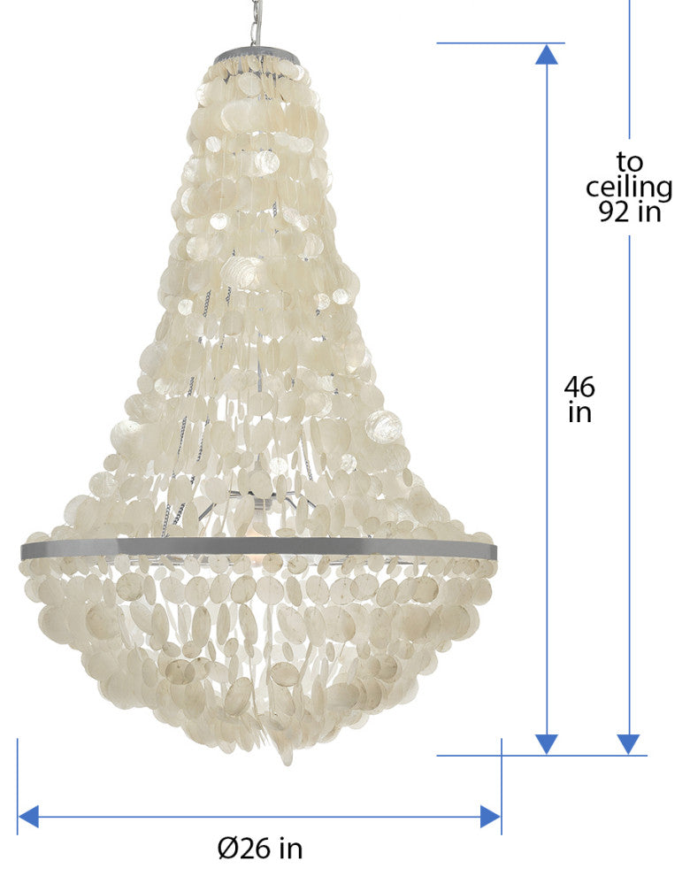 Manor Capiz Chandelier, Natural White