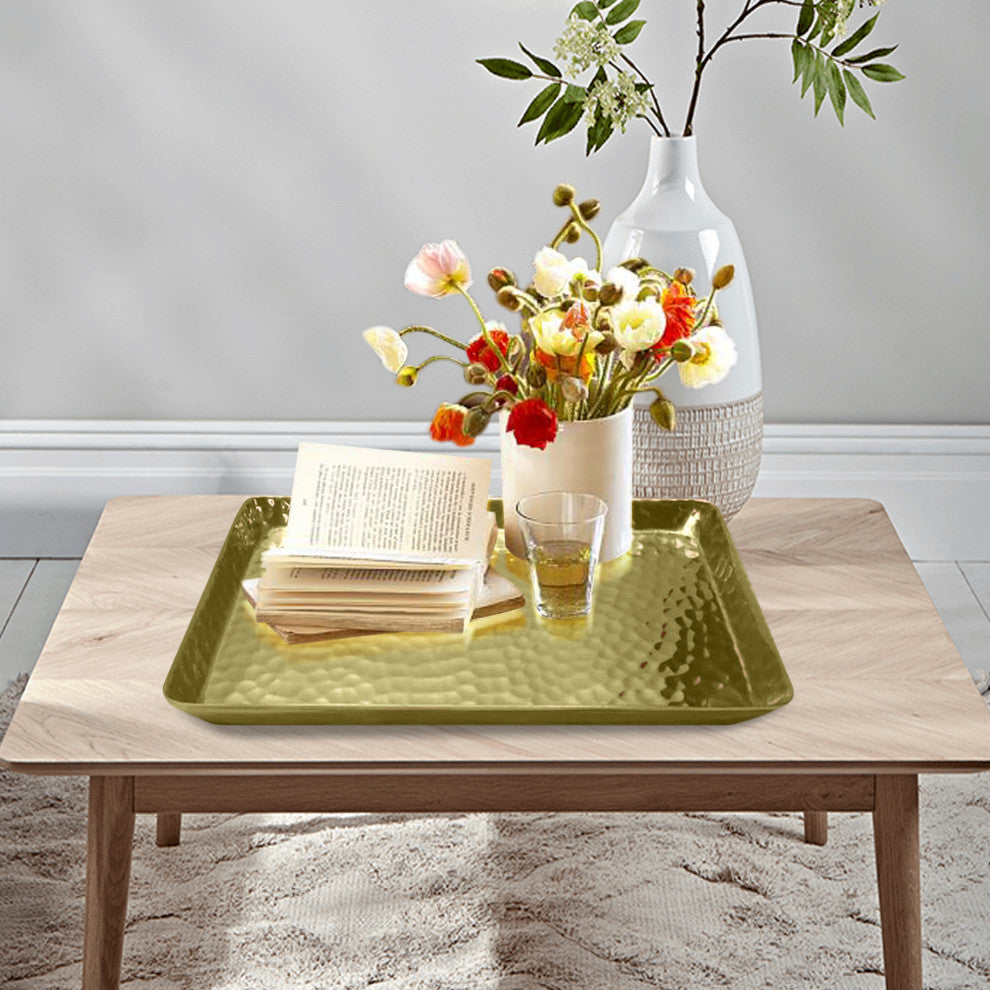 nu steel Gold Hammered Vanity Tray